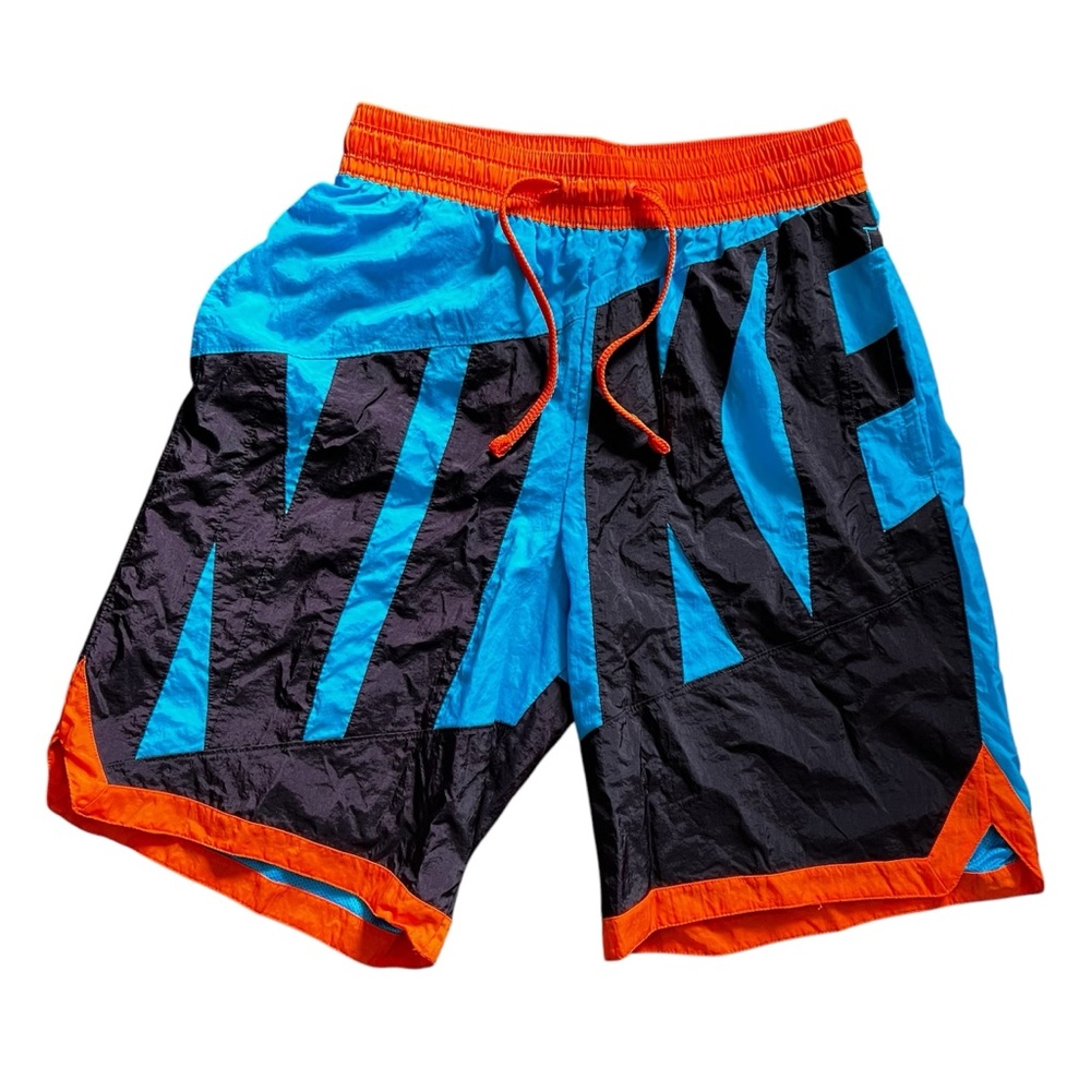 Nike Shorts Mens M Throwback Graphic Basketball Blue Orange Retro AT3165-446